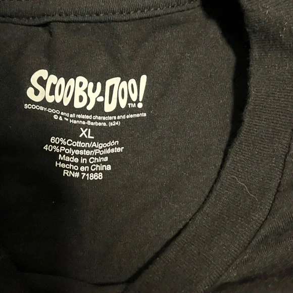 Scooby-Doo Black Graphic T-Shirt XL - Picture 3 of 4